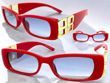 Classic Elegant Vintage Retro Style SUNGLASSES Thick Square Red Frame E2105