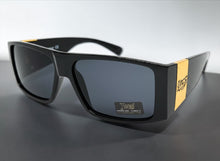 Classic Hardcore Biker Gangster Style LOCS SUNGLASSES Large Thick Black Frame - Dark Lens 91337