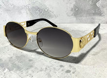 Classic Vintage Retro Luxury Hip Hop Rapper Style SUNGLASSES Oval Gold Frame - Gray Lens 27736