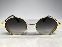 Classic Elegant Vintage Retro Style SUNGLASSES Oval Gold Frame - Gradient Lens 27740