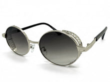 Classic Elegant Vintage Retro Style SUNGLASSES Oval Silver Frame - Gradient Lens 27740
