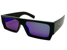 Classic Hardcore Biker Gangster Style LOCS SUNGLASSES X-Large Thick Black Frame - Green Lens 91321