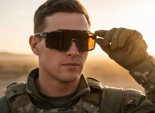 Military Tactical Hunting Fishing Wrap Around Safety SUNGLASSES Large Camouflage Frame - Brown Lens CAMO3