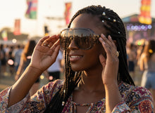 Oversized Modern Retro Shield Style SUNGLASSES Thick Gray Frame - Gray Lens 2466