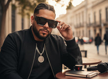 Classic Hardcore Biker Gangster Style SUNGLASSES Large Thick Matte Black Frame - Dark Lens B0335