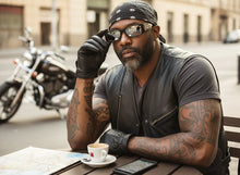 Classic Hardcore Biker Gangster Style LOCS SUNGLASSES Large Thick Black Frame - Silver Lens 91320
