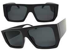 Classic Hardcore Biker Gangster Style SUNGLASSES Large Thick Matte Black Frame - Dark Lens B0335