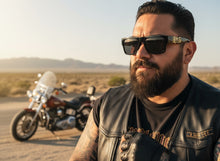 Classic Hardcore Biker Gangster Style LOCS SUNGLASSES Square Black Frame - Dark Lens 91207