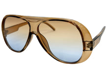 Exaggerated Classic Vintage Retro Style SUNGLASSES Brown Frame - Ombre Lens 2465