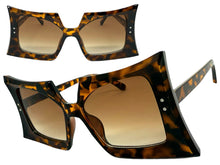 Oversized Exaggerated Vintage Retro Style SUNGLASSES Large Tortoise Frame - Honey Lens 1091