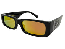 Classic Hardcore Biker Gangster Style LOCS SUNGLASSES Large Thick Black Frame - Gold Lens 91320