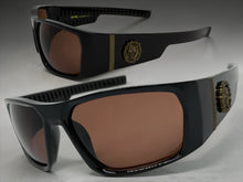 Classic Hardcore Gangster Biker Style Choppers SUNGLASSES Thick Black Frame - Brown Lens 6786