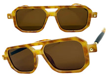 Classic Vintage Retro Luxury Hip Hop Style SUNGLASSES Square Tortoise Frame - Brown Lens E2036