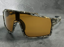 Military Tactical Hunting Fishing Wrap Around Safety SUNGLASSES Large Camouflage Frame - Brown Lens CAMO3