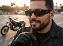 Classic Hardcore Biker Gangster Style LOCS SUNGLASSES Large Thick Black Frame - Dark Lens 91335