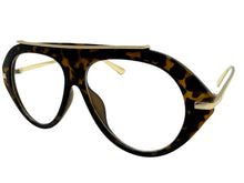 Oversized Classic Vintage Retro Style Clear Lens EYEGLASSES Large Tortoise & Gold Frame 27009