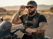 Classic Hardcore Gangster Biker Style Choppers SUNGLASSES Thick Black Frame - Brown Lens 6786