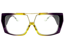 Oversized Classic Vintage Retro Shield Style Clear Lens EYEGLASSES Large Purple Frame 3130