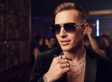 Classy Elegant Luxury Hip Hop Rapper Style SUNGLASSES Silver & Faux Wooden Frame - Gray Lens E2176