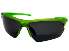 Classic Sporty Wrap Around Fishing Cycling POLARIZED Lens SUNGLASSES Semi Rimless Neon Green Frame 5124