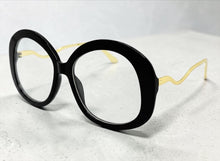 Oversized Vintage Retro Style Clear Lens EYEGLASSES Large Round Black Frame 16020