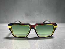 Classic Vintage Retro Luxury Hip Hop Rapper Style SUNGLASSES Square Brown & Gold Frame - Green Lens 81063