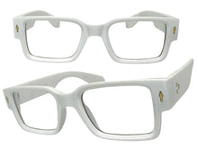 Classic Vintage Retro Style Clear Lens EYEGLASSES Thick Square White Frame 35009