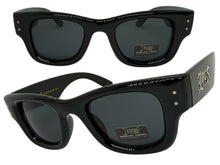 Classic Hardcore Biker Gangster Style LOCS SUNGLASSES Large Super Thick Black Frame - Dark Lens 91243