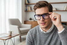 Classy Contemporary Modern Style Clear Lens Blue Light Block Computer EYEGLASSES Black Frame 35004