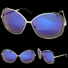 Oversized Exaggerated Vintage Retro Style SUNGLASSES Large Round Silver Frame 8537