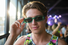 Space Futuristic Robotic Cyclops Modern Contemporary SUNGLASSES Sleek Green Frame 9262