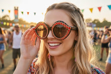 Oversized Exaggerated Classic Retro Cat Eye Style SUNGLASSES Bling Leopard Frame - Beige Lens 8120 (Copy) (Copy)