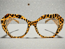 Oversized Exaggerated Vintage Retro Style Clear Lens EYEGLASSES Large Thick Cheetah Frame 61900