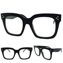 Oversized Exaggerated Vintage Retro Style Clear Lens EYEGLASSES Thick Matte Black Frame 6994