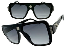 Classic Vintage Retro Luxury Hip Hop Rapper Style SUNGLASSES Large Black & Silver Frame 3078