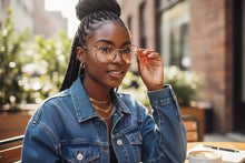 Exaggerated Classic Vintage Retro Style Clear Lens Blue Light Block Computer EYEGLASSES Square Gold Frame 5408