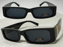 Classic Hardcore Biker Gangster Style LOCS SUNGLASSES Large Thick Black Frame - Dark Lens 91320