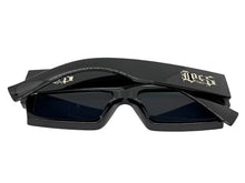 Classic Hardcore Biker Gangster Style LOCS SUNGLASSES X-Large Thick Black Frame - Dark Lens 91321