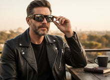 Classic Hardcore Gangster Biker Style Choppers SUNGLASSES Thick Black Frame - Silver Lens 6786
