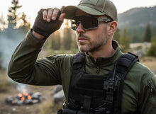 Military Tactical Hunting Fishing Wrap Around Safety SUNGLASSES Large Camouflage Frame - Dark Lens CAMO3