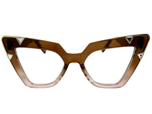 Oversized Vintage Retro Cat Eye Style Clear Lens EYEGLASSES Large Brown Optical Frame 13188