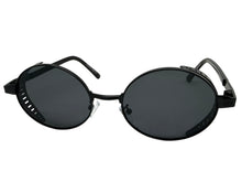 Classic Elegant Vintage Retro Style SUNGLASSES Oval Gold Frame - Dark Tint 27740