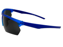 Classic Sporty Wrap Around Fishing Cycling POLARIZED Lens SUNGLASSES Semi Rimless Blue Frame 5124