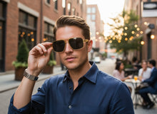 Classic Vintage Retro Luxury Hip Hop Rapper Style SUNGLASSES Square Gold Frame - Dark Lens E2206