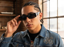 Classic Hardcore Biker Gangster Style LOCS SUNGLASSES Large Thick Black Frame - Dark Lens 91320