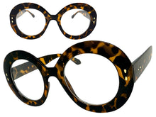 Oversized Vintage Retro Style Clear Lens EYEGLASSES Large Thick Round Tortoise Frame 1765