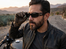 Classic Hardcore Biker Gangster Style LOCS SUNGLASSES Large Thick Black Frame - Dark Lens 91320