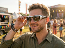 Space Futuristic Robotic Cyclops Modern Contemporary Party Raver SUNGLASSES Sleek Silver Frame LH315