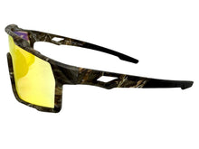 Military Tactical Hunting Fishing Wrap Around Safety SUNGLASSES Camouflage Frame - Gold Lens CAMO3