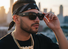 Classic Hardcore Biker Gangster Style LOCS SUNGLASSES Square Black Frame - Dark Lens 91194